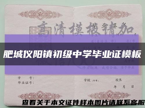 肥城仪阳镇初级中学毕业证模板缩略图