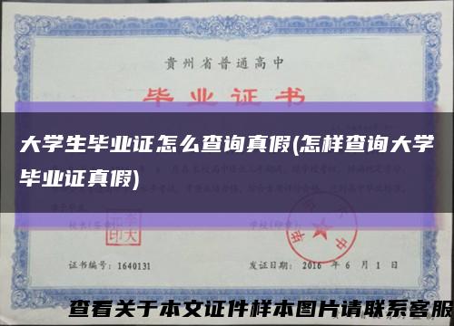 大学生毕业证怎么查询真假(怎样查询大学毕业证真假)缩略图