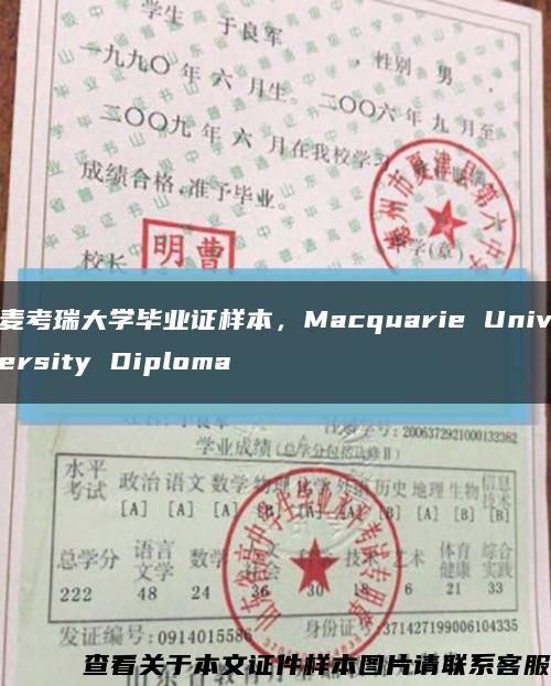 麦考瑞大学毕业证样本，Macquarie University Diploma缩略图