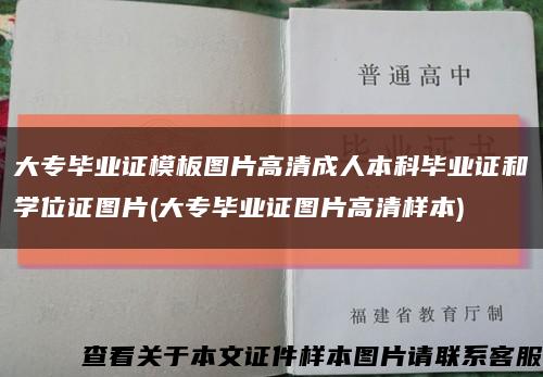 大专毕业证模板图片高清成人本科毕业证和学位证图片(大专毕业证图片高清样本)缩略图