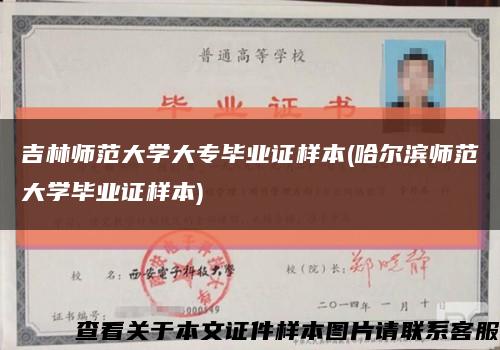 吉林师范大学大专毕业证样本(哈尔滨师范大学毕业证样本)缩略图