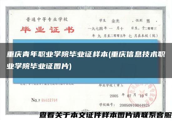 重庆青年职业学院毕业证样本(重庆信息技术职业学院毕业证图片)缩略图