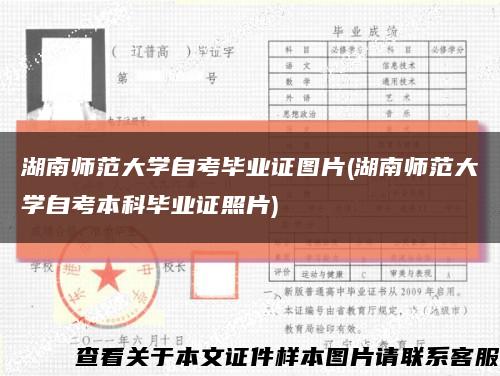 湖南师范大学自考毕业证图片(湖南师范大学自考本科毕业证照片)缩略图