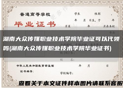 湖南大众传媒职业技术学院毕业证可以代领吗(湖南大众传媒职业技术学院毕业证书)缩略图