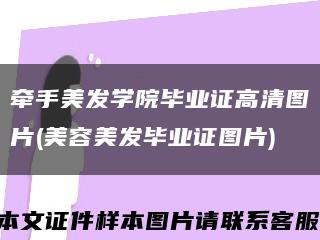 牵手美发学院毕业证高清图片(美容美发毕业证图片)缩略图