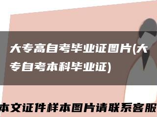 大专高自考毕业证图片(大专自考本科毕业证)缩略图