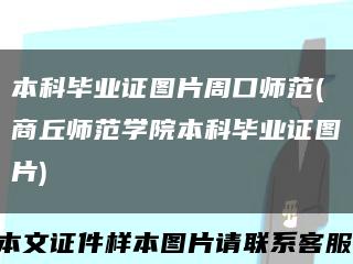 本科毕业证图片周口师范(商丘师范学院本科毕业证图片)缩略图