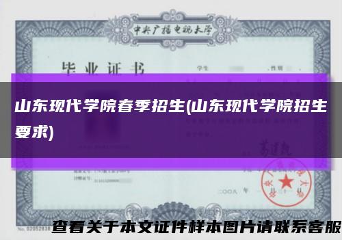 山东现代学院春季招生(山东现代学院招生要求)缩略图