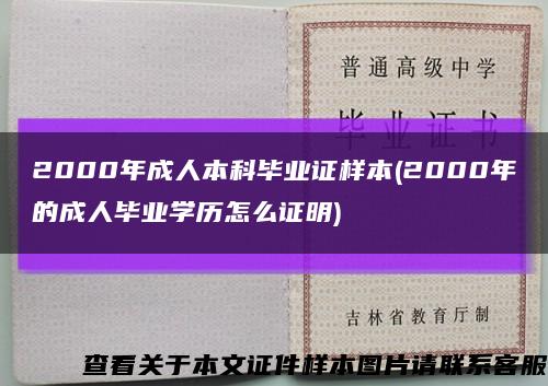 2000年成人本科毕业证样本(2000年的成人毕业学历怎么证明)缩略图