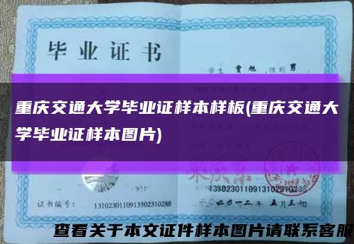 重庆交通大学毕业证样本样板(重庆交通大学毕业证样本图片)缩略图