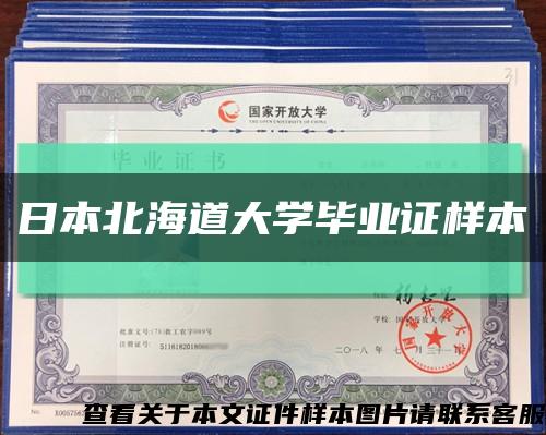 日本北海道大学毕业证样本缩略图