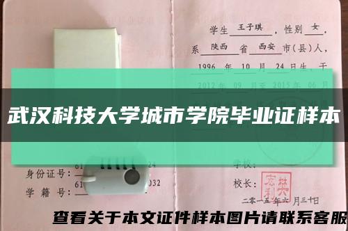 武汉科技大学城市学院毕业证样本缩略图