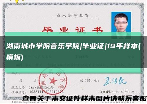 湖南城市学院音乐学院|毕业证|19年样本(模板)缩略图