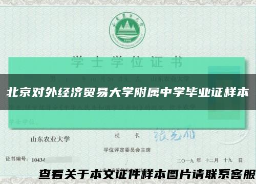 北京对外经济贸易大学附属中学毕业证样本缩略图