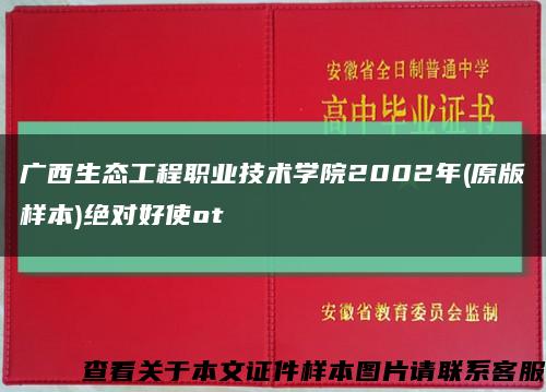 广西生态工程职业技术学院2002年(原版样本)绝对好使ot缩略图