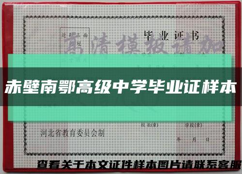 赤壁南鄂高级中学毕业证样本缩略图