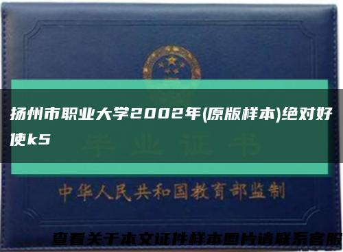 扬州市职业大学2002年(原版样本)绝对好使k5缩略图