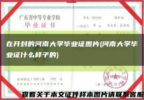 在开封的河南大学毕业证图片(河南大学毕业证什么样子的)缩略图