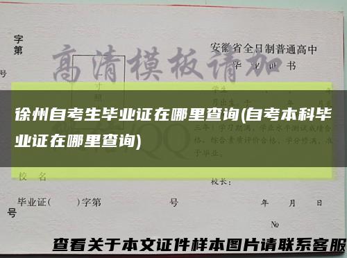 徐州自考生毕业证在哪里查询(自考本科毕业证在哪里查询)缩略图