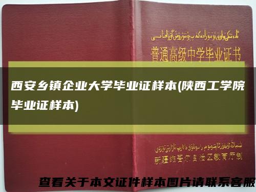 西安乡镇企业大学毕业证样本(陕西工学院毕业证样本)缩略图