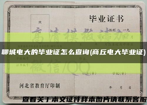 聊城电大的毕业证怎么查询(商丘电大毕业证)缩略图