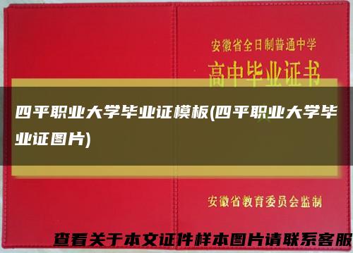 四平职业大学毕业证模板(四平职业大学毕业证图片)缩略图