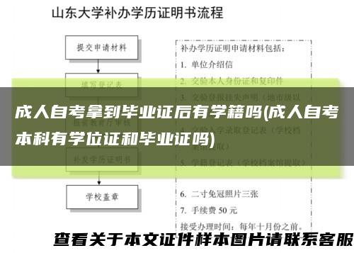 成人自考拿到毕业证后有学籍吗(成人自考本科有学位证和毕业证吗)缩略图