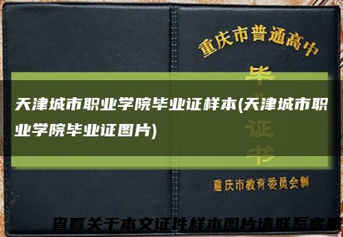 天津城市职业学院毕业证样本(天津城市职业学院毕业证图片)缩略图