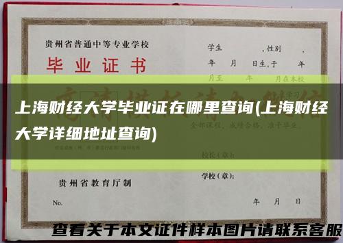 上海财经大学毕业证在哪里查询(上海财经大学详细地址查询)缩略图