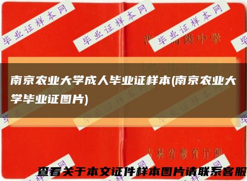 南京农业大学成人毕业证样本(南京农业大学毕业证图片)缩略图