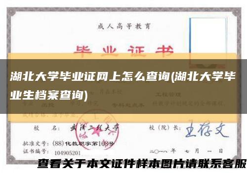 湖北大学毕业证网上怎么查询(湖北大学毕业生档案查询)缩略图