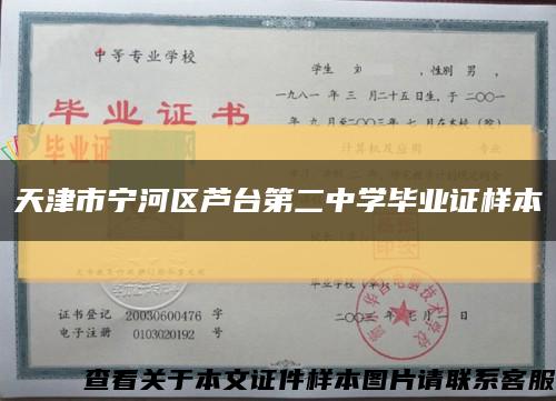 天津市宁河区芦台第二中学毕业证样本缩略图
