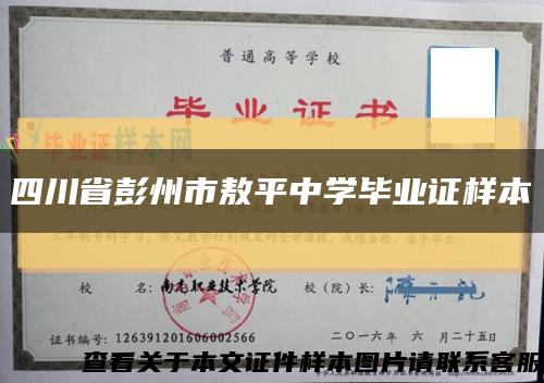 四川省彭州市敖平中学毕业证样本缩略图