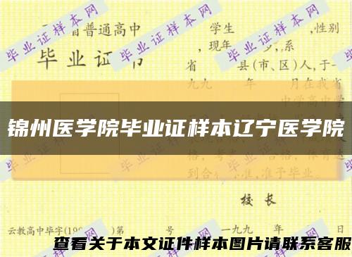 锦州医学院毕业证样本辽宁医学院缩略图