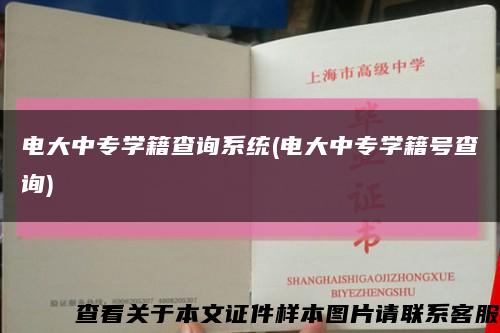 电大中专学籍查询系统(电大中专学籍号查询)缩略图
