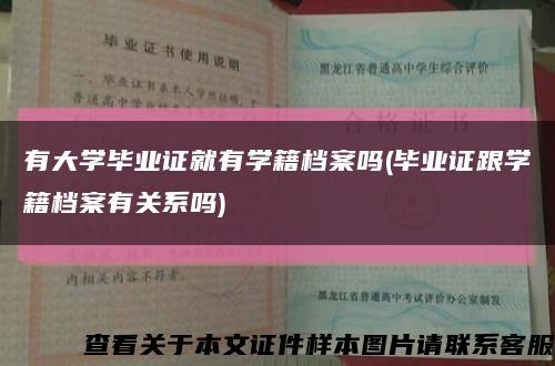 有大学毕业证就有学籍档案吗(毕业证跟学籍档案有关系吗)缩略图