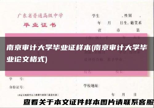南京审计大学毕业证样本(南京审计大学毕业论文格式)缩略图