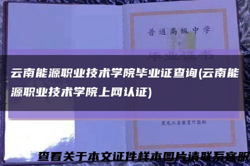 云南能源职业技术学院毕业证查询(云南能源职业技术学院上网认证)缩略图