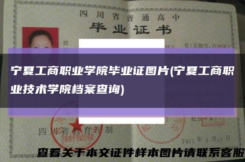 宁夏工商职业学院毕业证图片(宁夏工商职业技术学院档案查询)缩略图