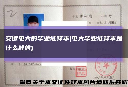 安徽电大的毕业证样本(电大毕业证样本是什么样的)缩略图
