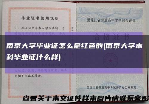 南京大学毕业证怎么是红色的(南京大学本科毕业证什么样)缩略图