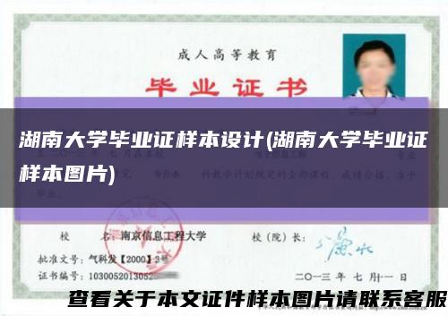 湖南大学毕业证样本设计(湖南大学毕业证样本图片)缩略图