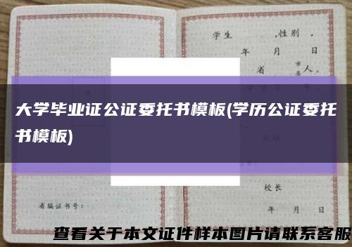 大学毕业证公证委托书模板(学历公证委托书模板)缩略图