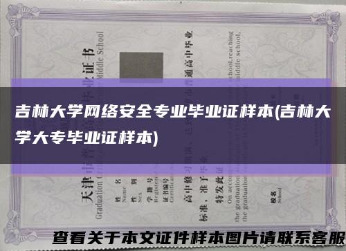 吉林大学网络安全专业毕业证样本(吉林大学大专毕业证样本)缩略图