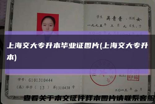 上海交大专升本毕业证图片(上海交大专升本)缩略图