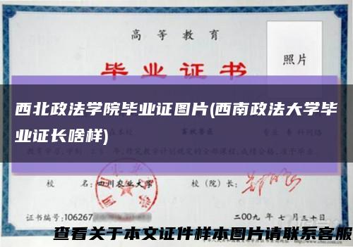 西北政法学院毕业证图片(西南政法大学毕业证长啥样)缩略图