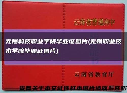 无锡科技职业学院毕业证图片(无锡职业技术学院毕业证图片)缩略图
