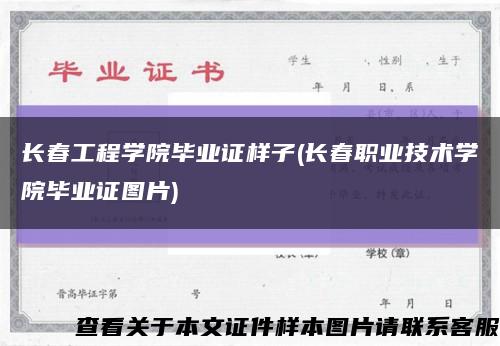 长春工程学院毕业证样子(长春职业技术学院毕业证图片)缩略图