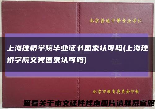 上海建桥学院毕业证书国家认可吗(上海建桥学院文凭国家认可吗)缩略图