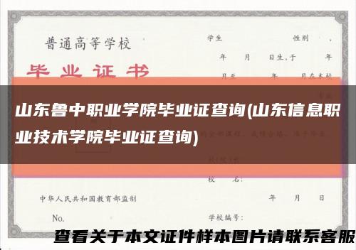 山东鲁中职业学院毕业证查询(山东信息职业技术学院毕业证查询)缩略图